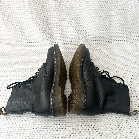 Doc Martens 1460 Pascal Black Leather Virginia Lace Up 8 Eyelet Boots 7 w/ Box - Picture 7 of 10